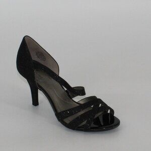 21 Bandolino Black Sparkle Stiletto Heels Women Size 7 Heel Height is 3 inches
